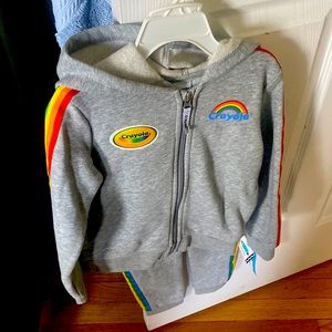 Two piece crayola girls sweat suit brand new